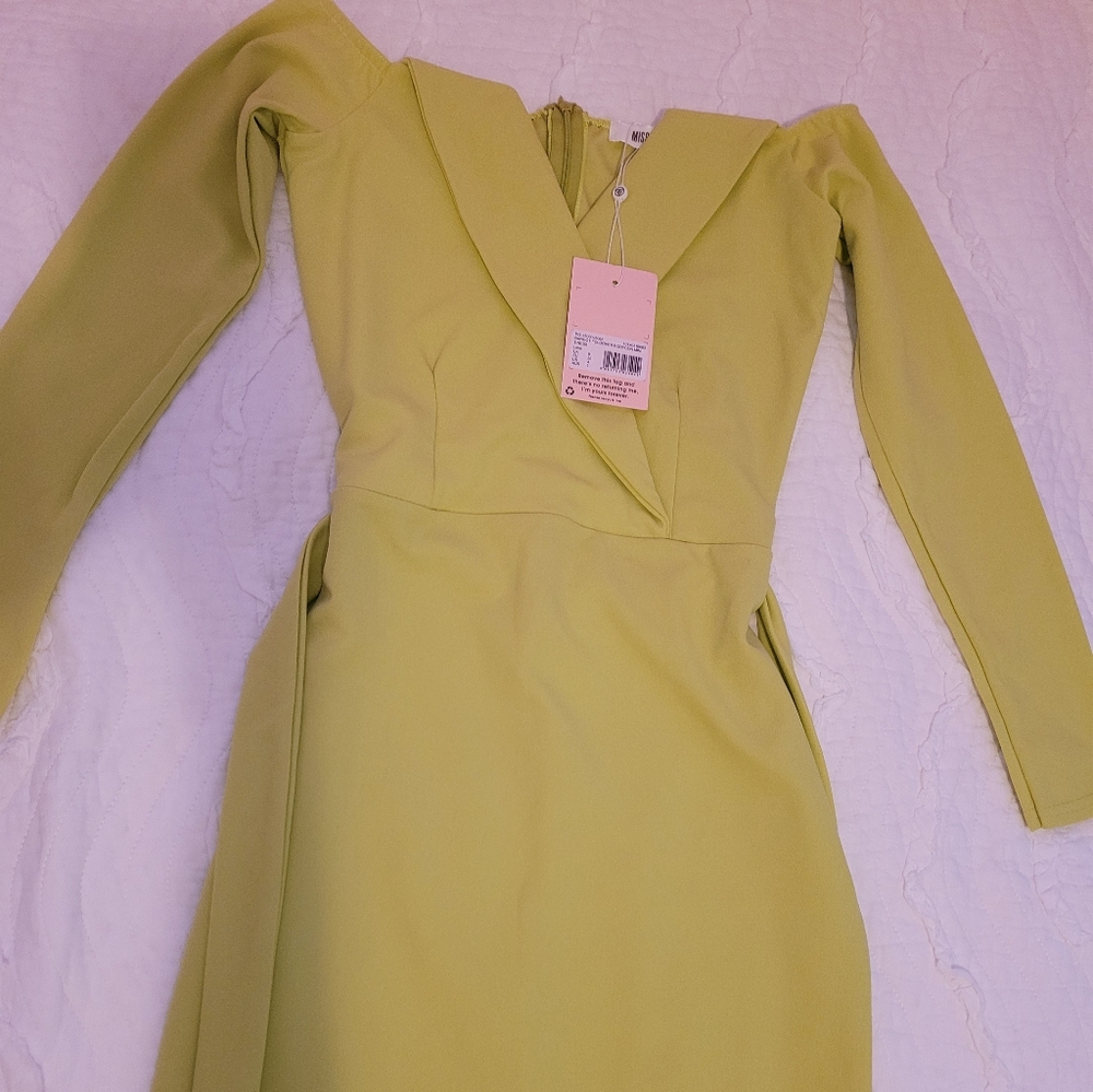 light green belted blazer dress